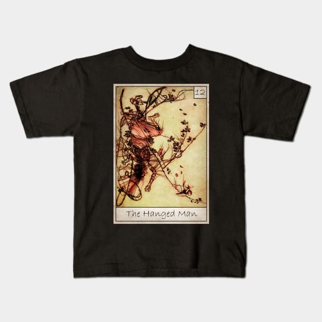 Tarot - The Hanged Man Kids T-Shirt by Gwraggedann